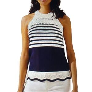 Loft Striped Halter Sleeveless Sweater